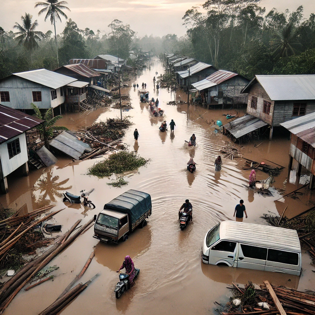 Banjir di Kampar Riau, Warga Mengungsi dan Jalan Terputus